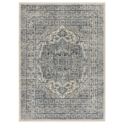 Ivory Moroccan Bohemian 6' x 9' Synthetic Area Rug