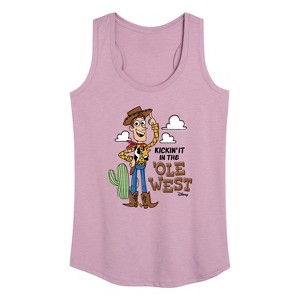 Women's - Disney - Kicking It In The Ole West Graphic Racerback Tank - 1 of 4