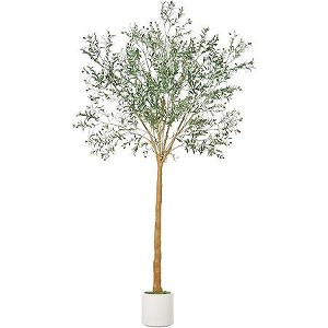 9Ft Artificial Olive Tree, Fake Olive Trees for Indoor, Artificial Plants with Natural Wood Trunk and Lifelike Fruits for Home Office Decor - 1 of 4