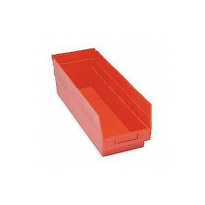 Quantum Storage Systems Economy Shelf Bin, Nesting, 23-5/8"W X 8-3/8"D X 6"H, (7) Divider Slots, Rear Hanglock, - 1 of 2