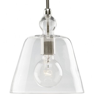 Progress Lighting, Polished Nickel Collection, 1-Light Mini-Pendant, Clear Glass Shade, Steel Material - 1 of 4