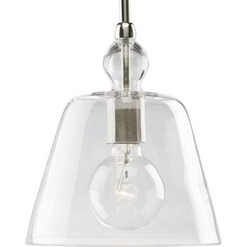Progress Lighting, Polished Nickel Collection, 1-Light Mini-Pendant, Clear Glass Shade, Steel Material