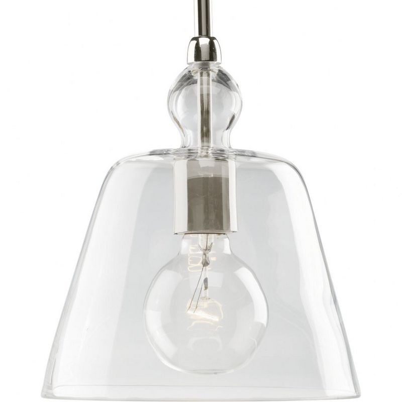 Progress Lighting, Polished Nickel Collection, 1-Light Mini-Pendant, Clear Glass Shade, Steel Material, 1 of 5