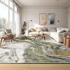 8x10 Area Rug Green Modern Abstract Carpet, Machine Washable Low Pile, Non Slip Stain Resistant Rug for Living Room Bedroom Dining Room Office Decor - 2 of 4