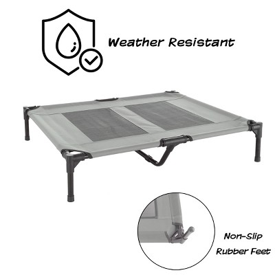 Large Gray Waterproof Elevated Outdoor Pet Bed