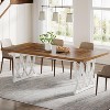 70.86" Farmhouse Dining Table for 6-8, Rustic Wood Kitchen Table with Sturdy Metal Frame - 2 of 4