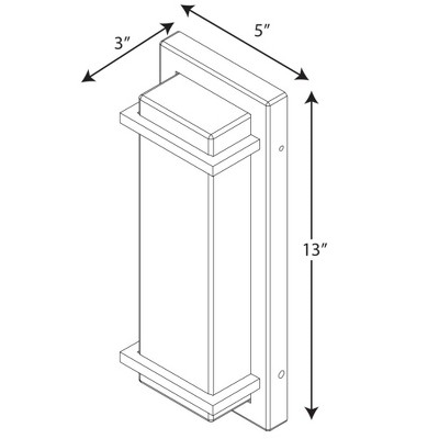Black Aluminum LED Outdoor Wall Sconce with Acrylic Shade