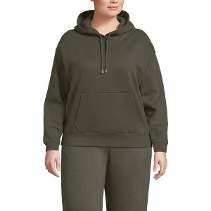 Lands' End Women's Serious Sweats Relaxed Long Sleeve Hoodie Sweatshirt - 1 of 3
