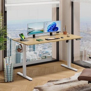 GALAXHERO 55 x 28 Inch Electric Standing Desk, Adjustable Height Sit-to-Stand Desk with 3 Memory Presets, Ergonomic Computer Desk for Home Office - 1 of 4