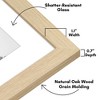 Americanflat 9x11 Picture Frame with Shatter-Resistant Glass - Use as 6x8 Frame with Mat or 9x11 Frame Without Mat - Hudson Collection - Natural Oak - 3 of 4
