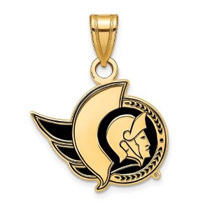 Black Bow Jewelry 14k Yellow Gold Plated Sterling Silver Ottawa Senators NHL Small Pendant - 1 of 3