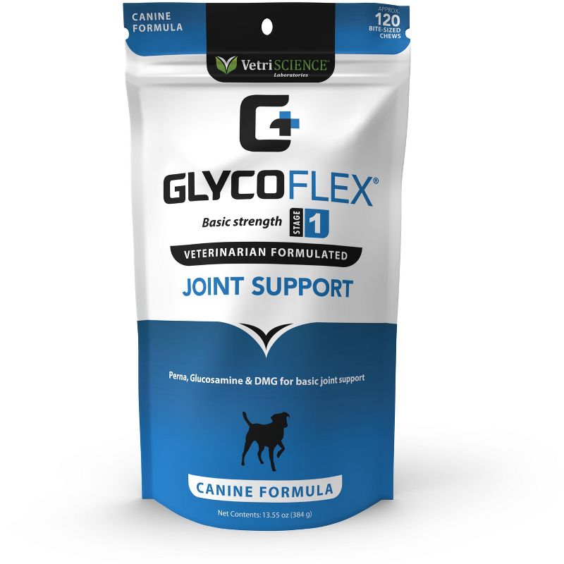 VetriScience GlycoFlex Stage 1 Hip & Joint Support for Dogs, Chicken Liver Flavor, 120 Chews, 1 of 4