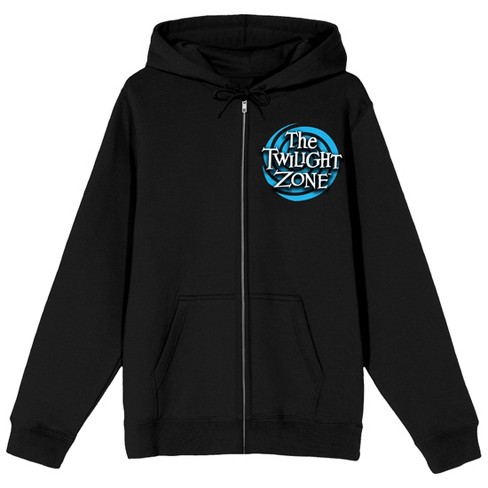 The Twilight Zone Title Logo Adult Black Zip-Up Hoodie-3XL