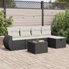vidaXL 5 Piece Patio Sofa Set with Cushions Black Poly Rattan - Black and Cream with Storage - 2 of 4