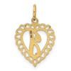 Black Bow Jewelry 14k Yellow Gold, Grace Collection, Satin Heart Initial J Pendant, 15mm - 3 of 4