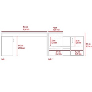 Vynxaria Modern White L-Shaped Computer Desk Open Closed Storage Corner Design for Home Office Minimalist Spaces - 1 of 4
