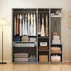 QingMoon Wardrobe Closet with Full-Length Mirror, Wooden Clothing Storage Cabinet, Armoires with Drawer, Shelves and Hanging Rods for Bedroom - 2 of 4