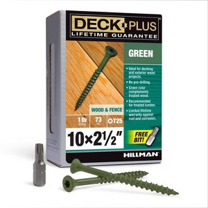 Hillman Deck Plus No. 10 X 2-1/2 in. L Green Star Flat Head Exterior Deck Screws 1 lb 1 pk - 1 of 1