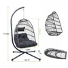 DSVIMOY Egg Chairs, Patio Egg Chair with Stand, Patio Foldable Egg Chair for Bedroom Living Room Balcony, Black & Gray, 43.3"*43.3"*77.95" - 3 of 4