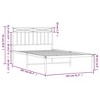 vidaXL Modern Steel Bed Frame - Robust Construction, Timeless headboard Design, White - 4 of 4