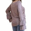 Women's Mineral Washed Layered Ruffled Bell Sleeve Top - Plus - umgee - 3 of 4