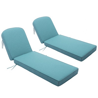 KINWELL Set of 2 Extra Thick Outdoor Chaise Lounge Cushions (5-inch Thick)