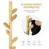 Bekrvio Freestanding Coat Rack With 8 Leaf Hooks, 3-Size Height Adjustable Clothes Hanger for Jacket/Hat - Entryway,Corner, Bedroom - 2 of 4