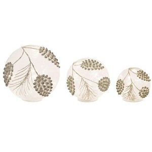 Melrose Frosted Gold Pinecone Orb (Set of 3) - 1 of 3