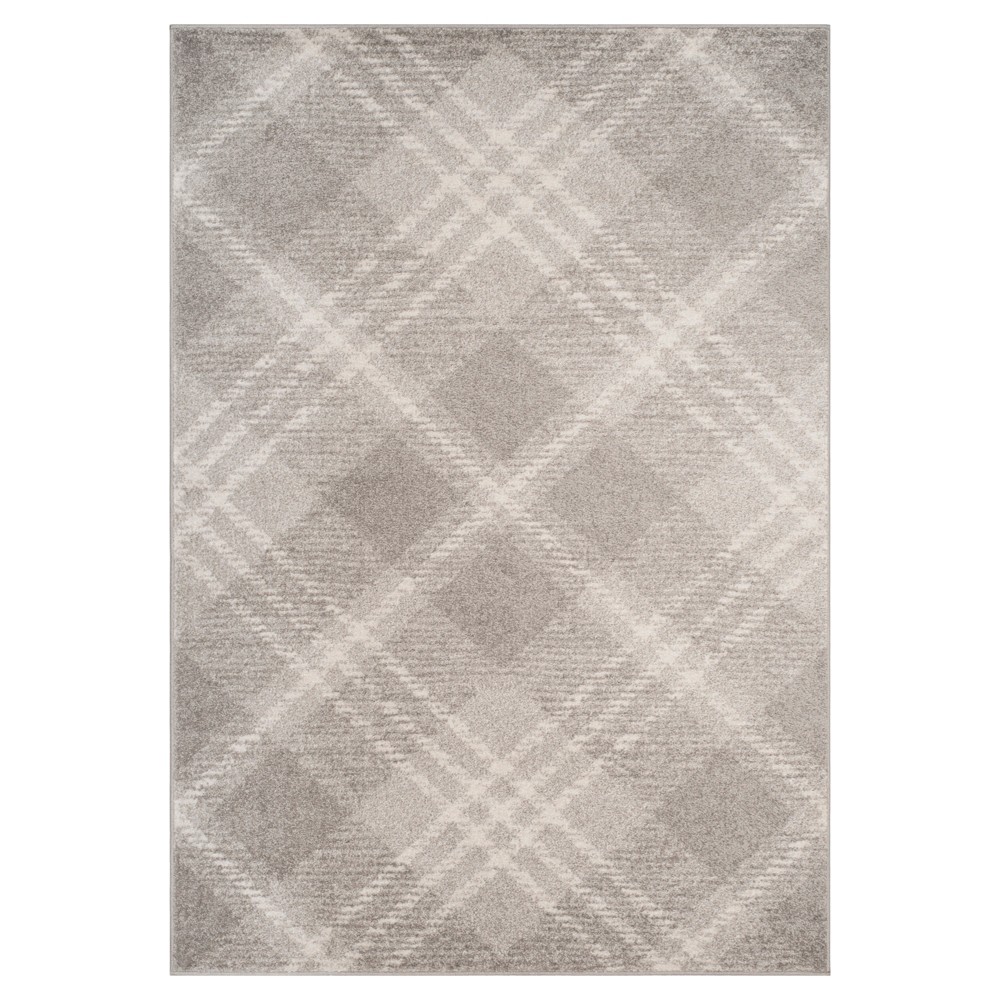 Light Gray/Ivory Plaid Loomed Accent Rug 3'x5' - Safavieh