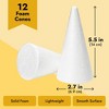 Bright Creations 12 Pack Foam Cones for Crafts, Trees, Holiday Decorations, Handmade Gnomes, Classroom Activities (White, 2.7 x 5.5 In) - 3 of 4