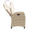 vidaXL 3 Piece Patio Dining Set with Cushions Beige Poly Rattan - 31.5" x 31.5" x 29.1" Without footrest 2 Items - 4 of 4