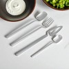 Unique Bargains Flatware Sets Dishwasher Safe Wall-Mountable Cutlery Set Knife Fork Large Small Spoons 4-Piece Set Silver Tone 8.27"x1.97"x1.97" 1 Set - 2 of 4