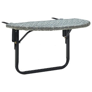 vidaXL Balcony Table Gray 23.6 in.x23.6 in.x15.7 in. Poly Rattan - 1 of 4