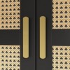 Famapy Black Rustic Closet Cabinet with Rattan Doors Elegant Storage Armoire - 4 of 4
