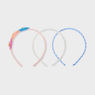 Girls&#39; 3pk Headbands with Flowers and Gingham - Cat &#38; Jack&#8482;