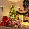 Tangkula 8'PE/PVC Artificial Pine Tree Pre-Lit Christmas Tree w/ 600 LED Lights & Pine Cones - 2 of 4