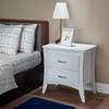 Gulches White Nightstand, 25 Inches Tall, 2 Drawers, Tapered Wood Leg Design - 2 of 4