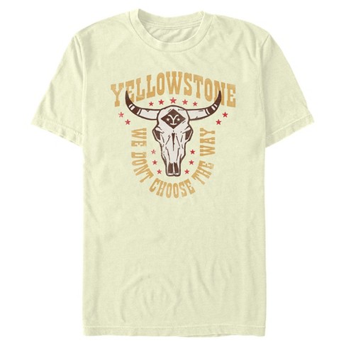 Men's Yellowstone Cow Skull We Don't Choose The Way T-shirt - Beige ...