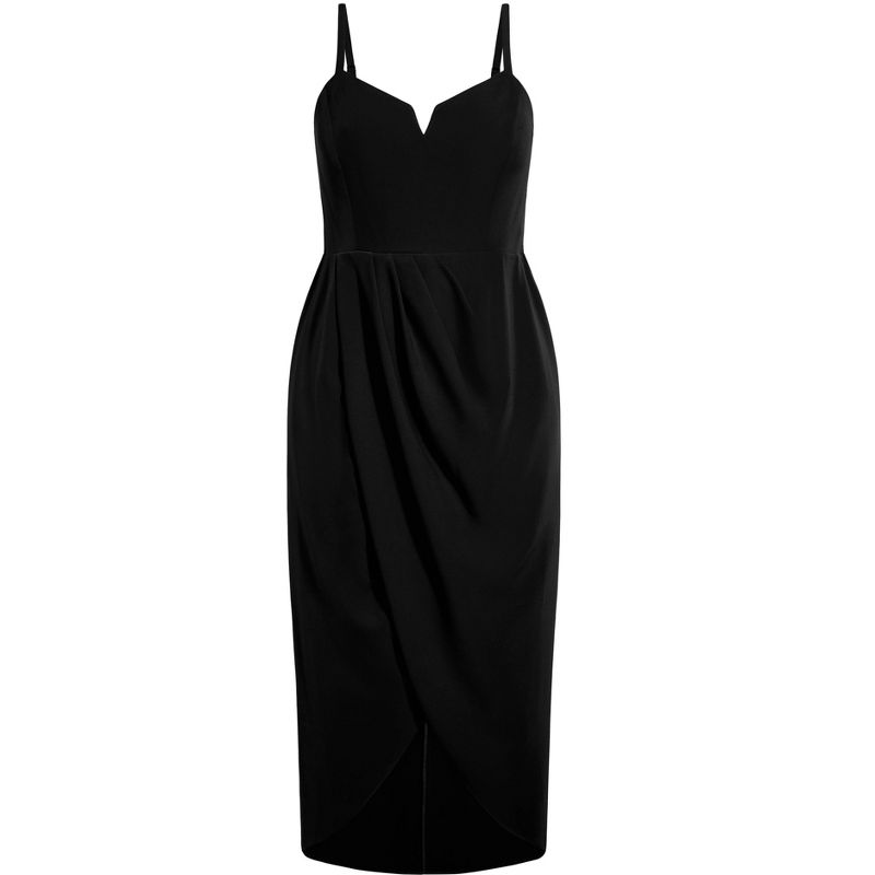 Women's Plus Size Sassy V Dress - black | CITY CHIC, 3 of 4