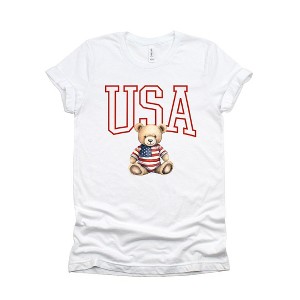 Simply Sage Market Women's USA Bear Short Sleeve Graphic Tee - 1 of 4