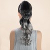 Unique Bargains Women's Nature Long Hair Ponytail Wig Clip 19.69inch Black Gray 1 Pc - 3 of 4