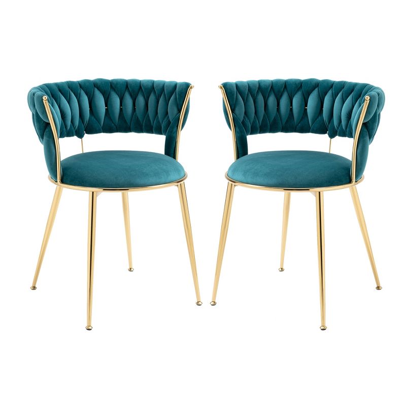 Set of 2 Modern Velvet Upholstered Accent Chair with Tufted Backrest-ModernLuxe, 4 of 14