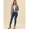 INSPIRE CHIC Women's Notched Collar Long Sleeve Button Front Striped Blazer - 3 of 4