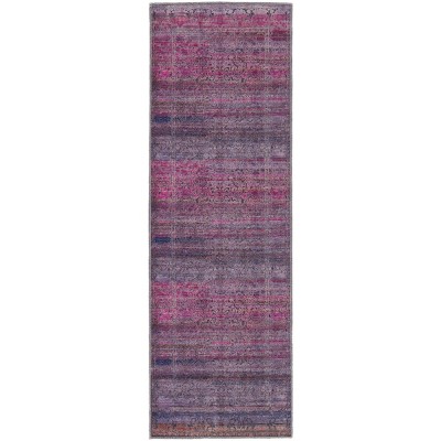Voss Transitional Distressed Pink/Purple Area Rug