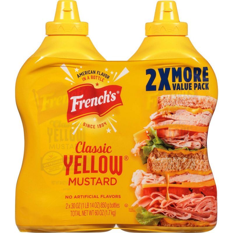 FRENCH&#39;S Classic Yellow Mustard - 30oz / 2pk, 1 of 5
