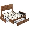 Yaheetech Upholstered Bed Frame with 3 Storage Drawers and Built-In USB Ports - 2 of 4