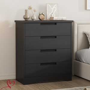 Storage Cabinet Sideboard Cabinet, Wooden Cabinet w/Adjustable Shelves, Glass Doors and Metal Handles - 1 of 4