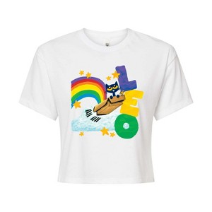 Women's - Pete the Cat - Leo Cropped Graphic T-Shirt - 1 of 4