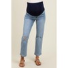 Pinkblush Light Blue Distressed Open Knee Ankle Straight Leg Jeans - 3 of 4