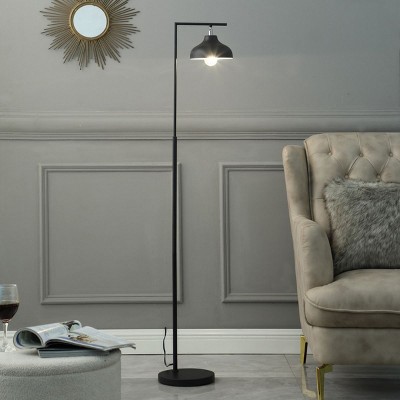63.25" Industrial Farmhouse Metal Floor Lamp Task Floor Lamps Reading Lights Floor Standing With Black Matte Finish-The Pop Home